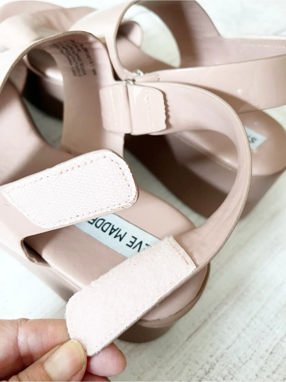 Steve Madden Rachel blush patent platform sandals 9